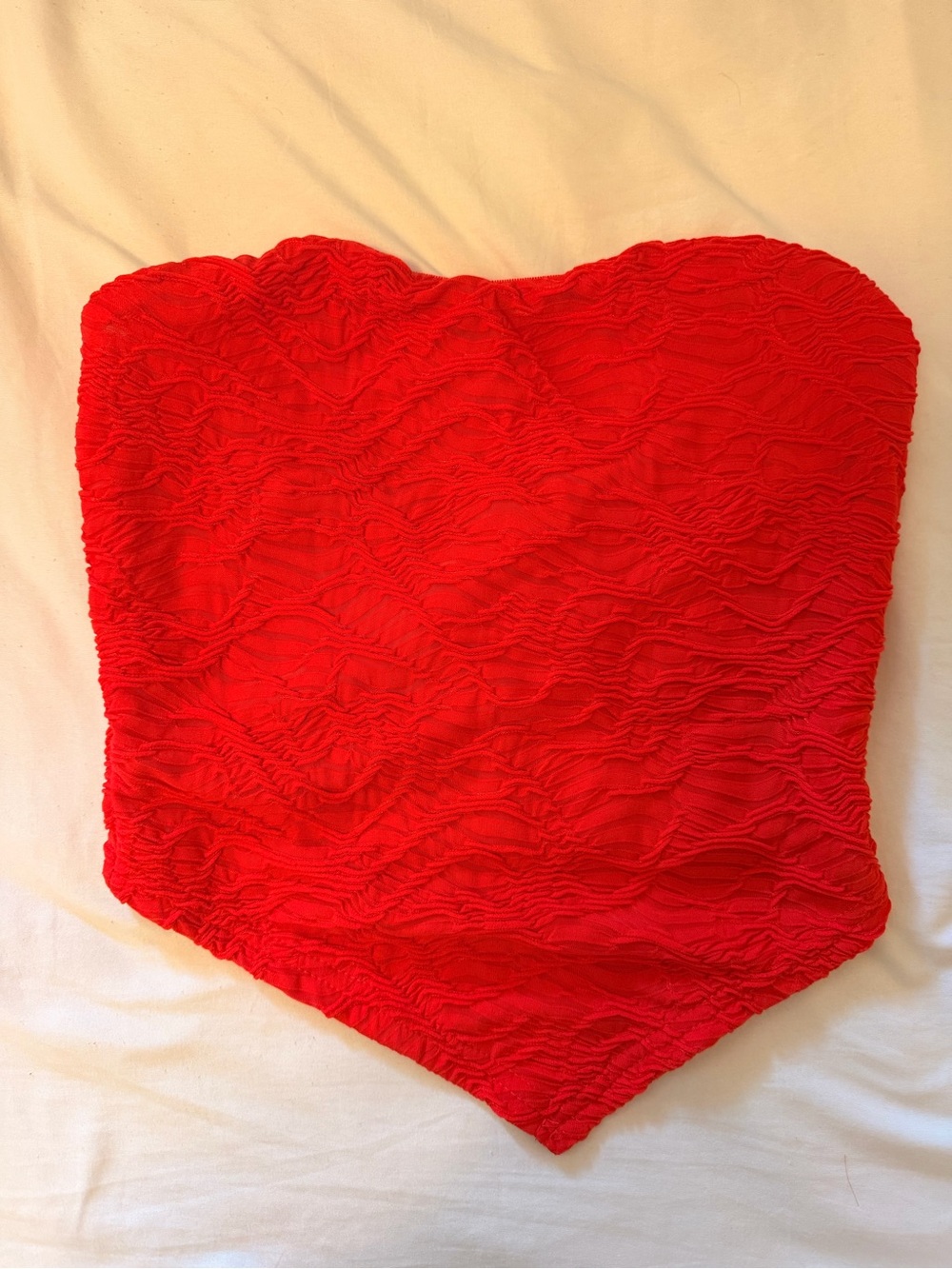 SHEIN Red Textured Strapless Bodysuit